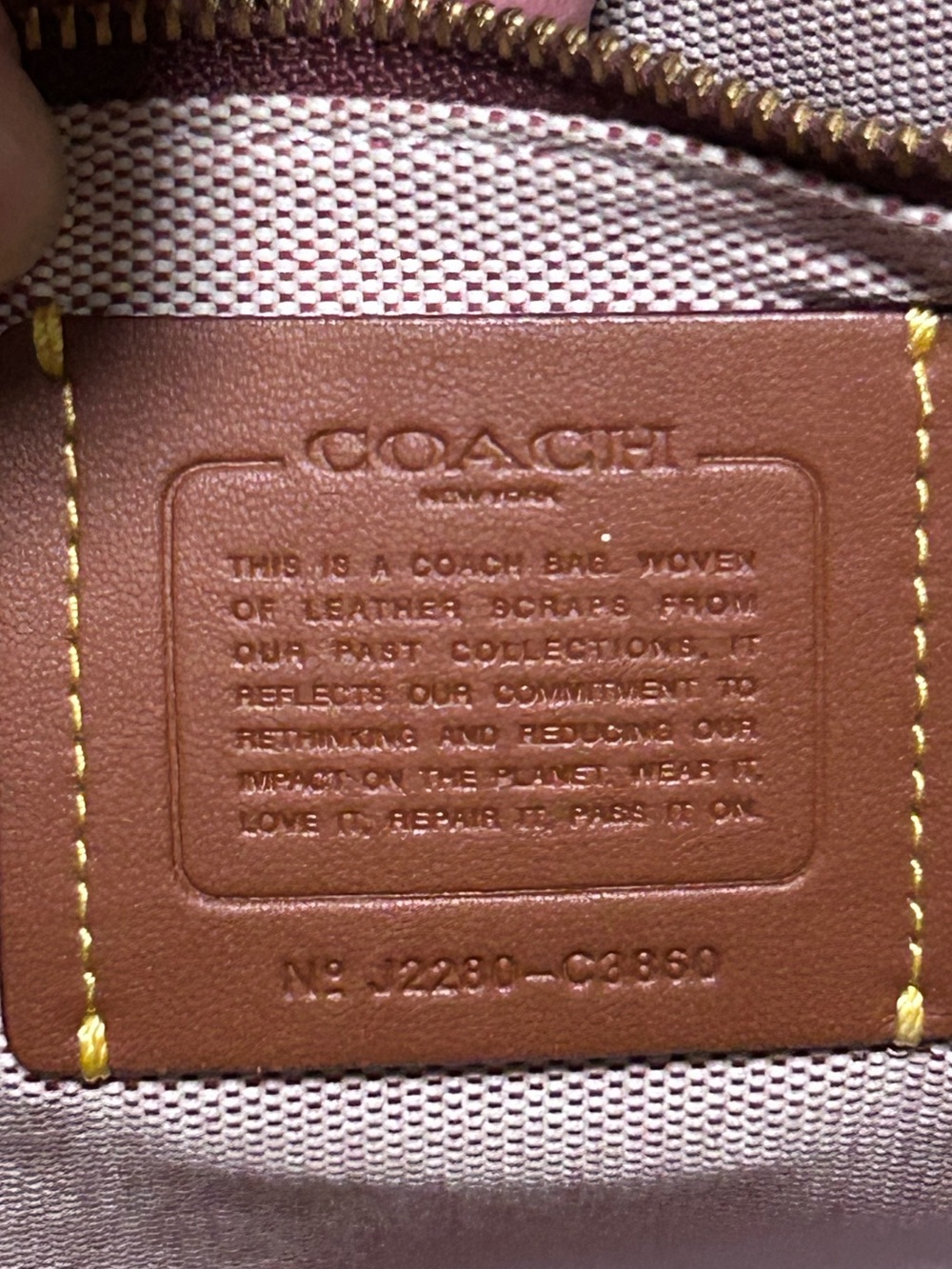COACH Field Tote 22 Upwoven Leather & Smooth Leather in Brick Red w/XBody Strap - Picture 7 of 10